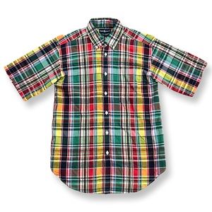 Kids Ralph Lauren Multicolor Plaid Short Sleeve Button Down Size 12/14